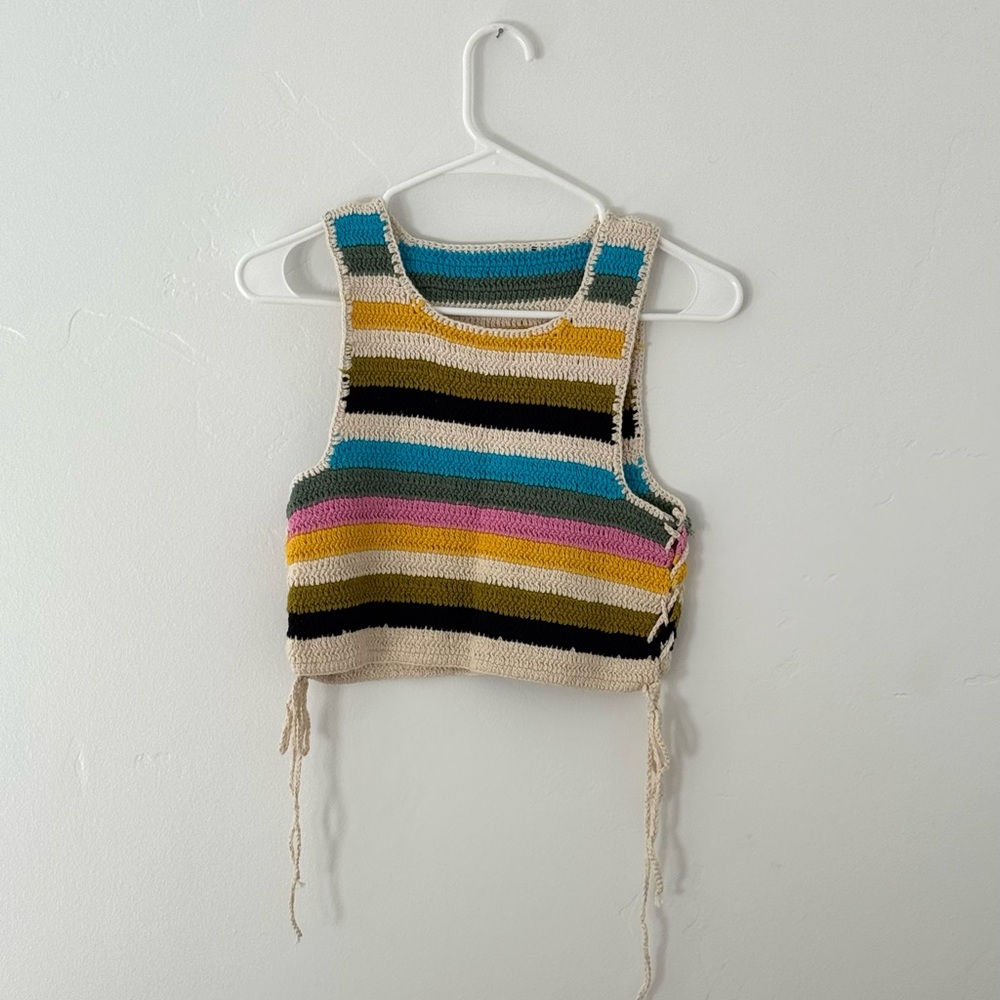 Zara Striped Knit Crop Top